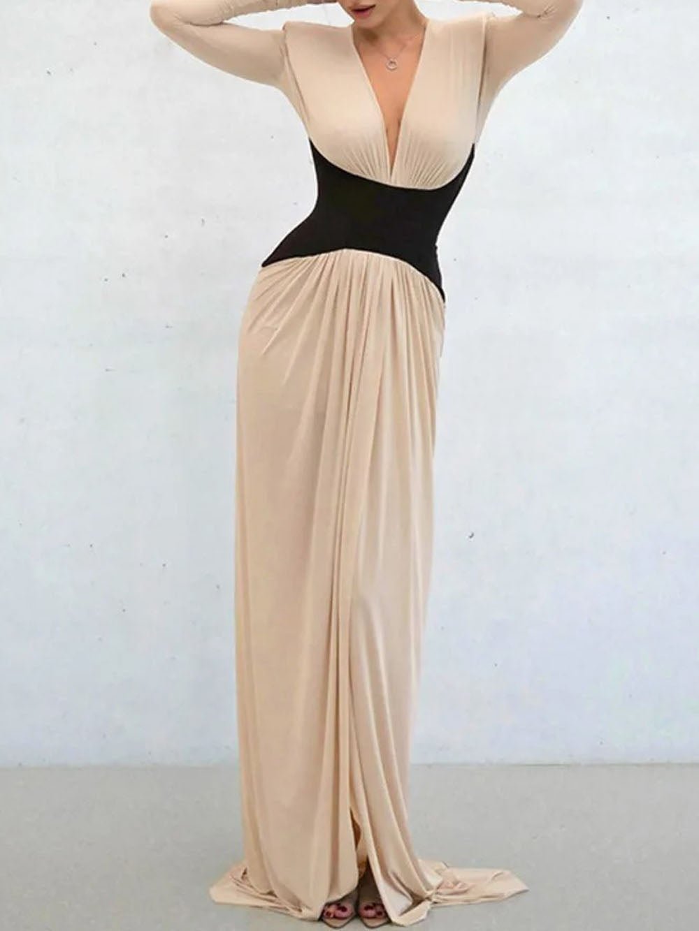 Serena Deep V Backless Maxi Dress