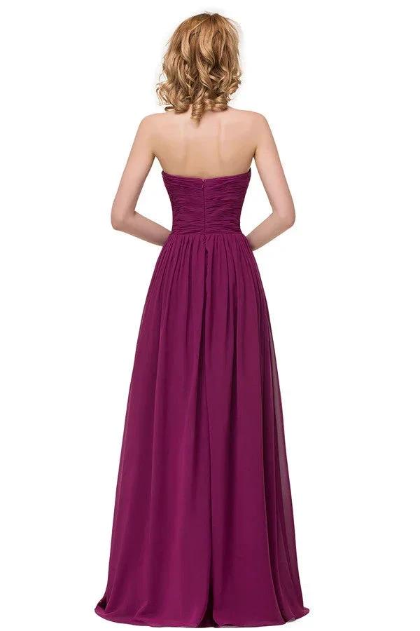 Sexy A-line Floor-length Sweetheart Ruffle Chiffon Bridesmaid Dresses (ZD13075)
