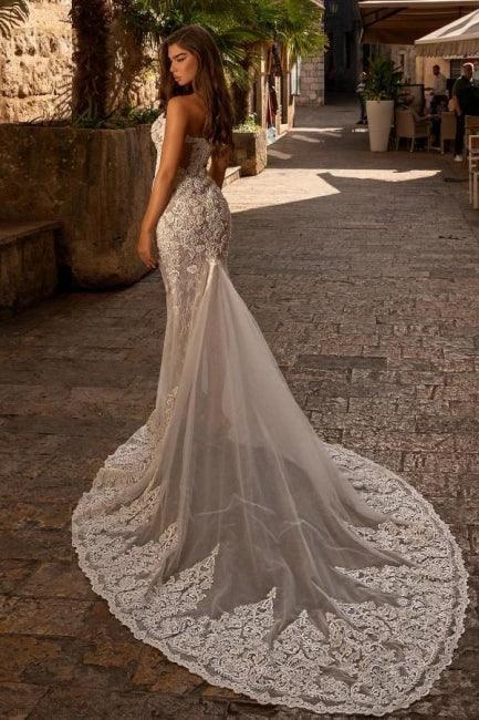 Sexy sweetheart sleeveless mermaid lace Wedding dresses (ZD14880)