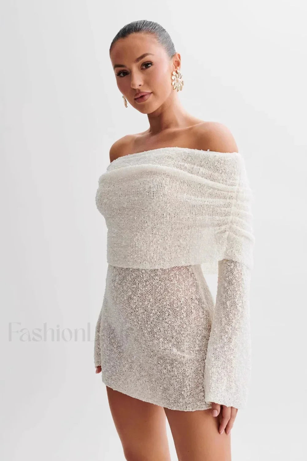 Vintage Inspired Sheer Long Sleeve Dress for Modern Fashion Wear