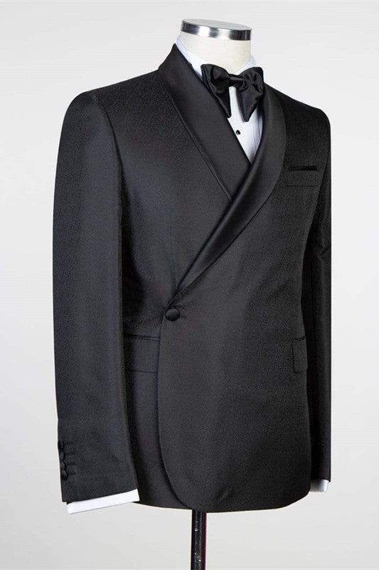 Simple Black Fashion Shawl Lapel Men Suits for Wedding