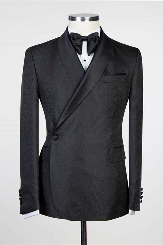 Simple Black Fashion Shawl Lapel Men Suits for Wedding