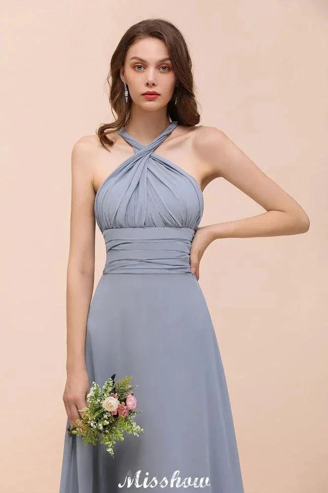 Sleeveless A-line Bridesmaid Dress Floor-Length Formal Dress (ZD12948)