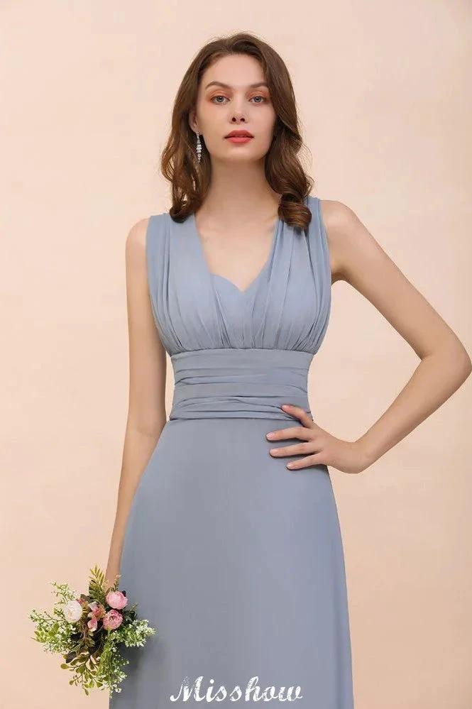 Sleeveless A-line Bridesmaid Dress Floor-Length Formal Dress (ZD12948)