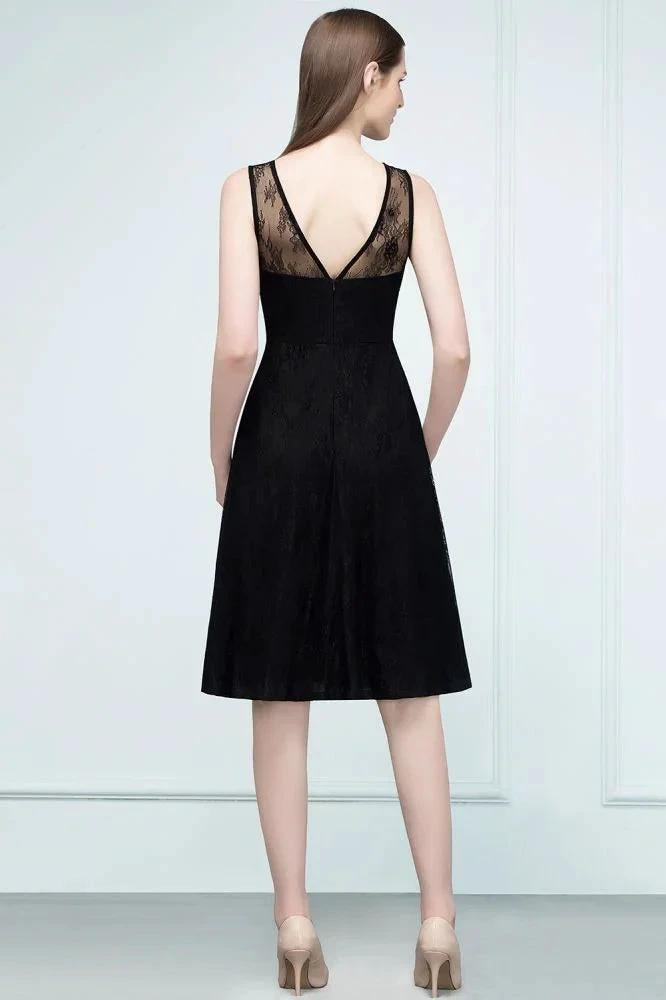 Sleeveless Lace A-line Knee Length Bridesmaid Dresses (ZD13056)