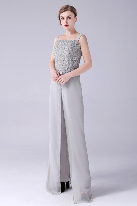 Sleeveless Lace Strap Backless Vintage modest mother's dress