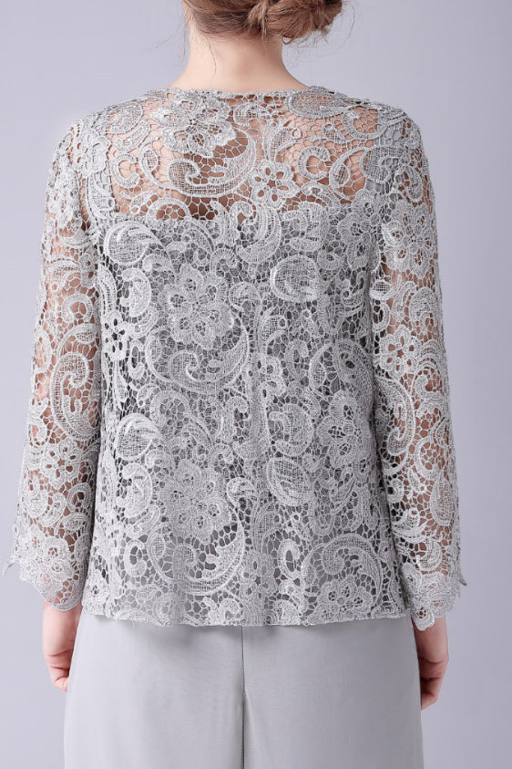 Sleeveless Lace Strap Backless Vintage modest mother's dress