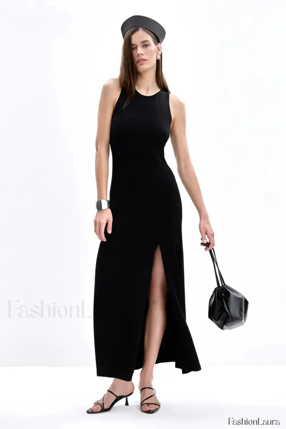 Sleeveless Split Bodycon Dress with Relaxed Fit and Modern Casual Wear