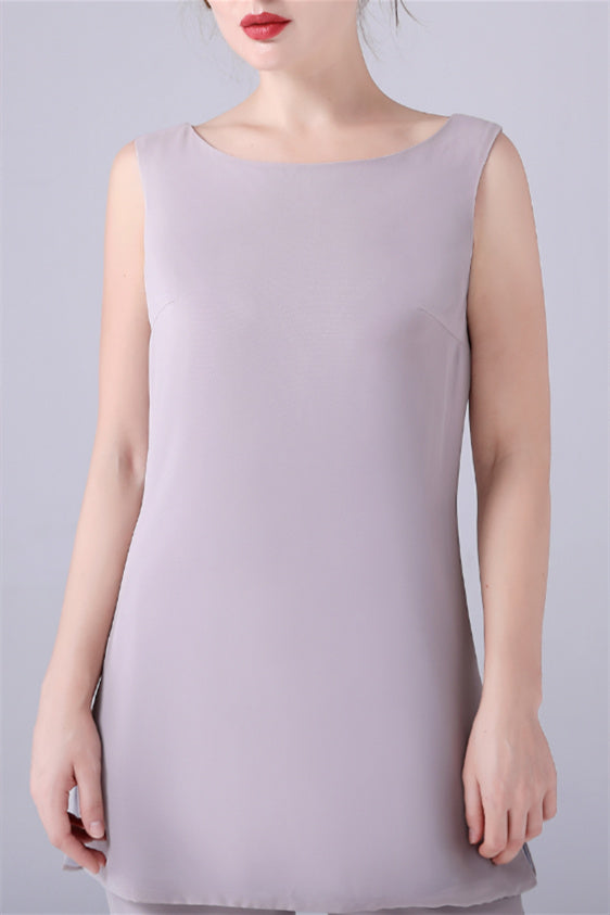 Sleeveless strap jewel casual mother's suit