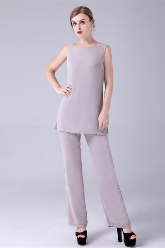 Sleeveless strap jewel casual mother's suit