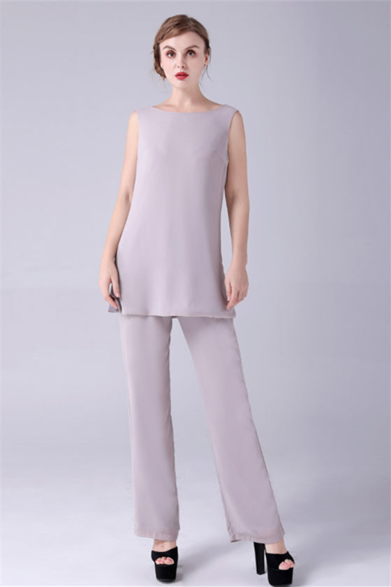 Sleeveless strap jewel casual mother's suit