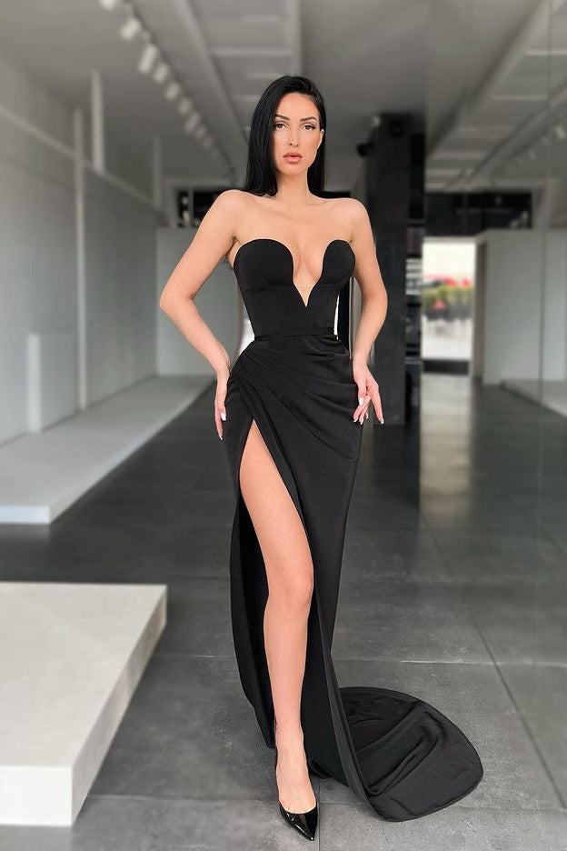 Sleeveless Sweetheart Front Split Sexy Prom Dress