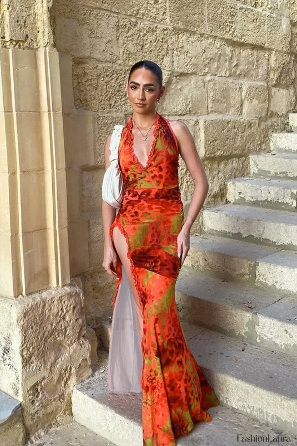 Slim Fit Printed Dress with Relaxed Fit and Comfort Fit Design