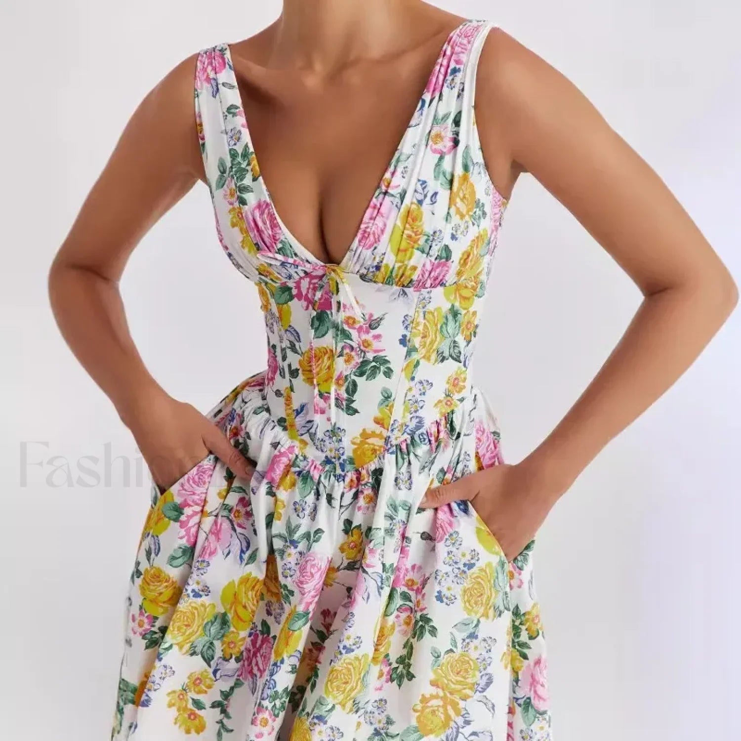 Tailored Slimming V Neck Dress for Modern Fashion Wear Boutique Fashion Style