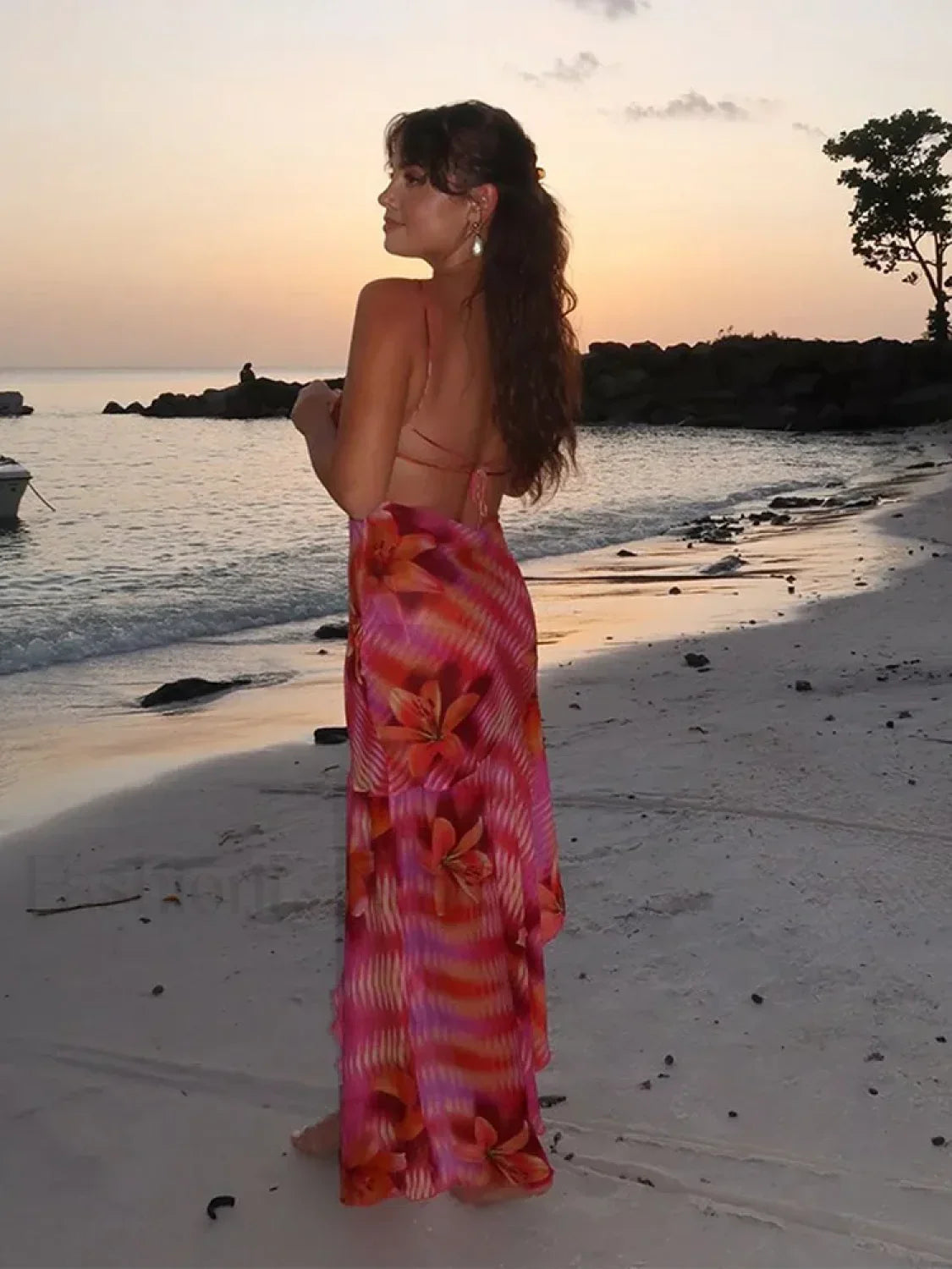 Sling Lace Up Dress with Minimalist Everyday Styling Boutique Fashion Style