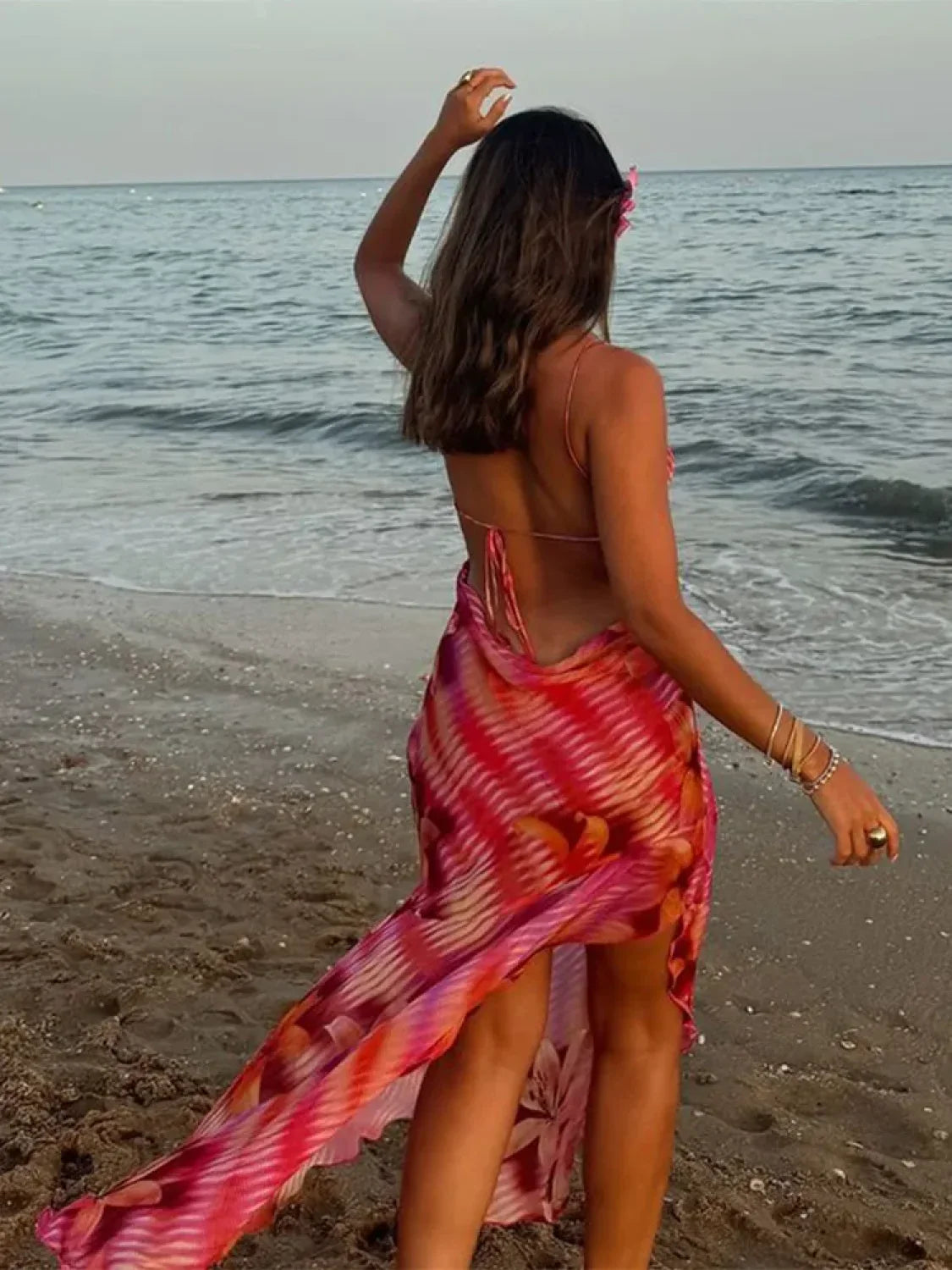 Sling Lace Up Dress with Minimalist Everyday Styling Boutique Fashion Style