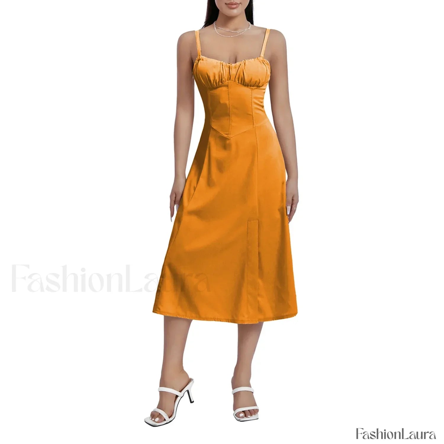 Solid Bandage A-Line Midi Dress
