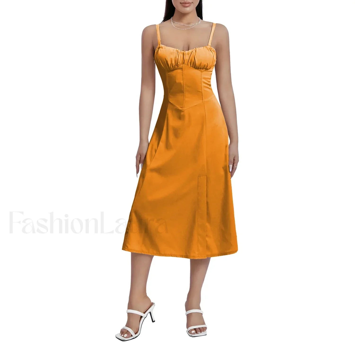 Solid Bandage A-Line Midi Dress