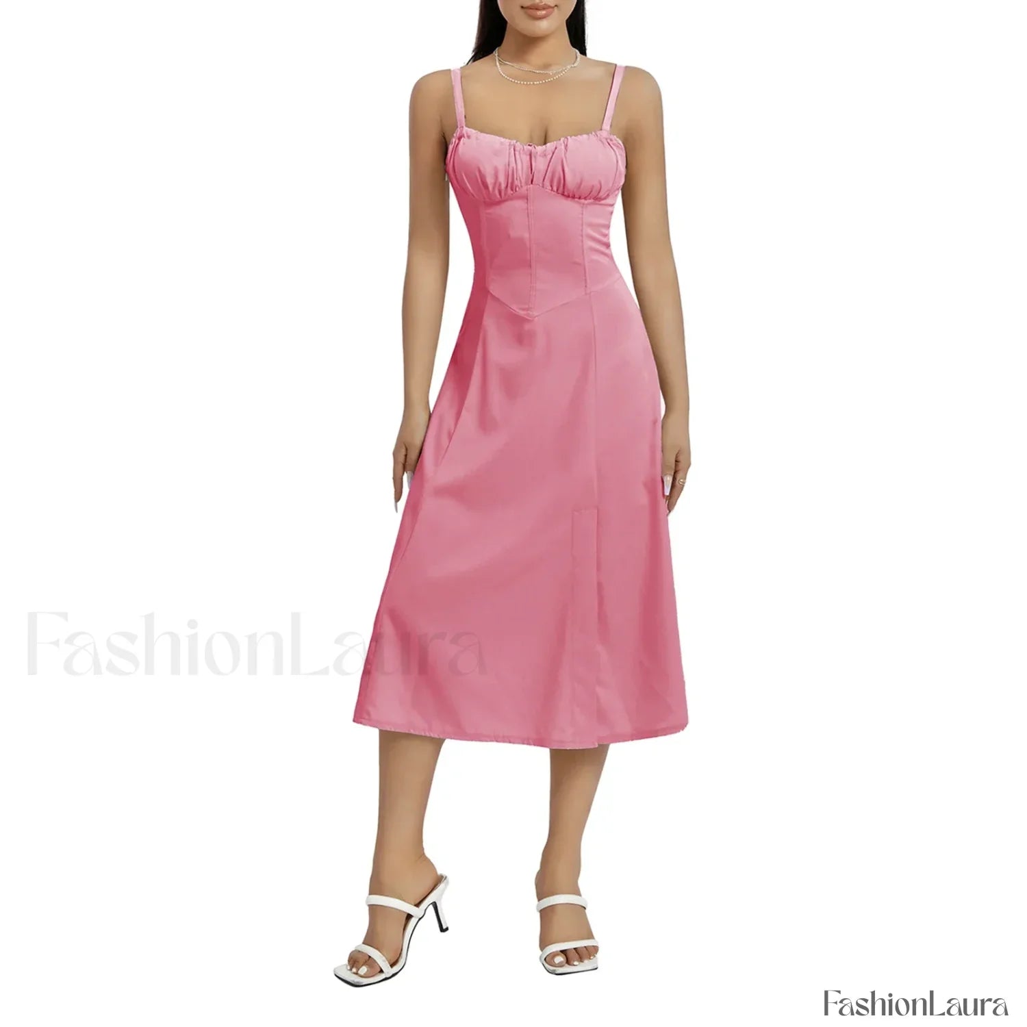 Solid Bandage A-Line Midi Dress