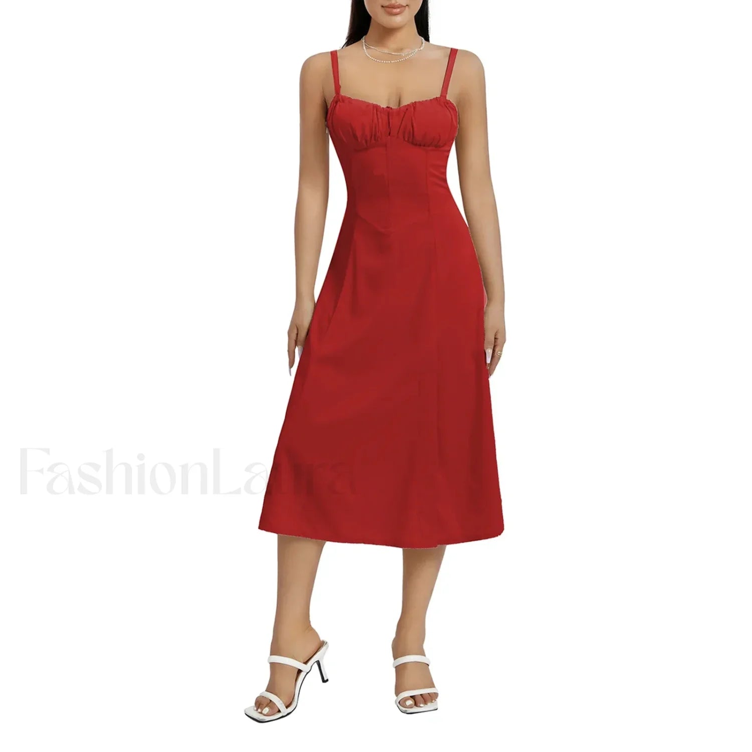 Solid Bandage A-Line Midi Dress