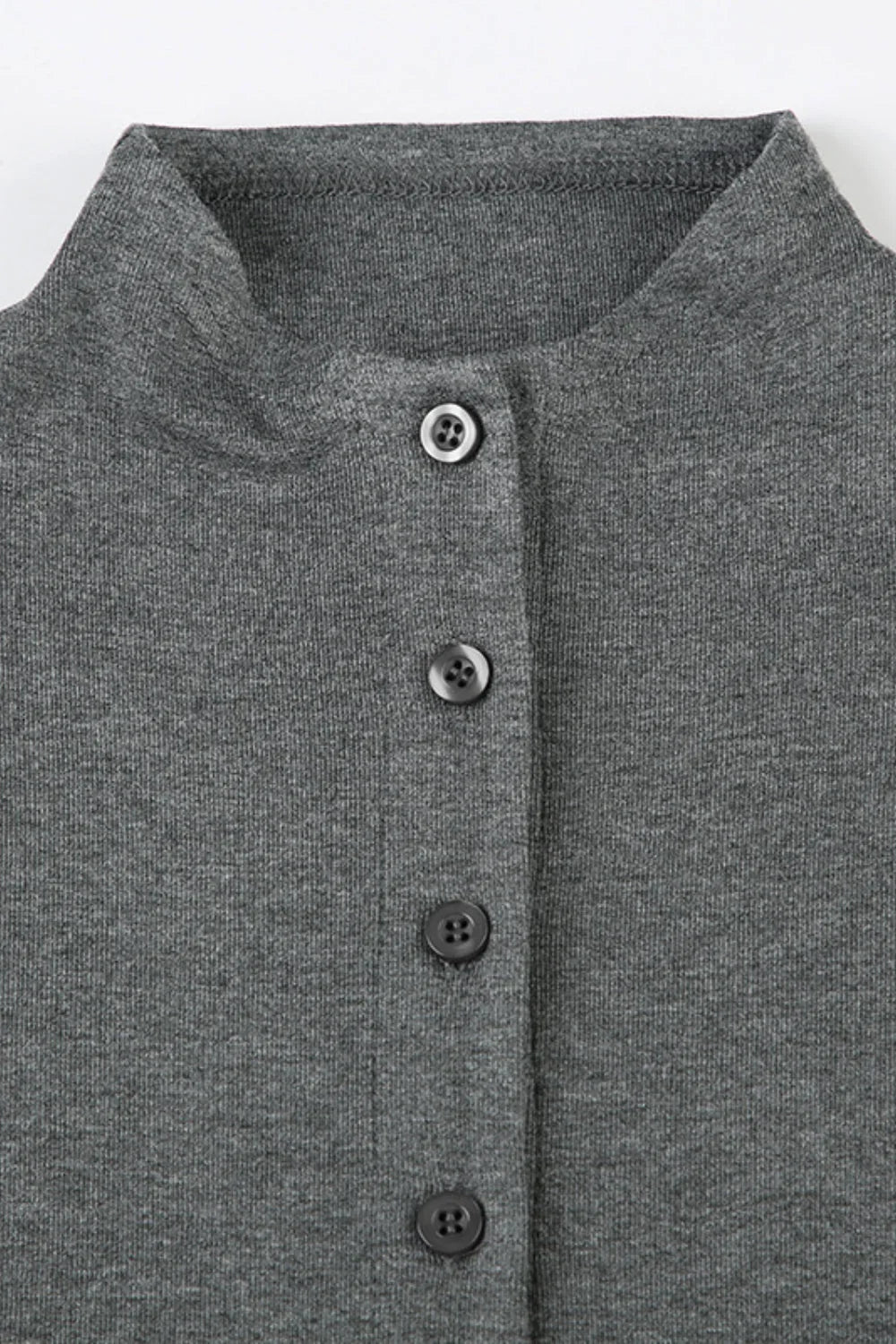 Solid Buttoned High Dress with Contemporary Everyday Styling