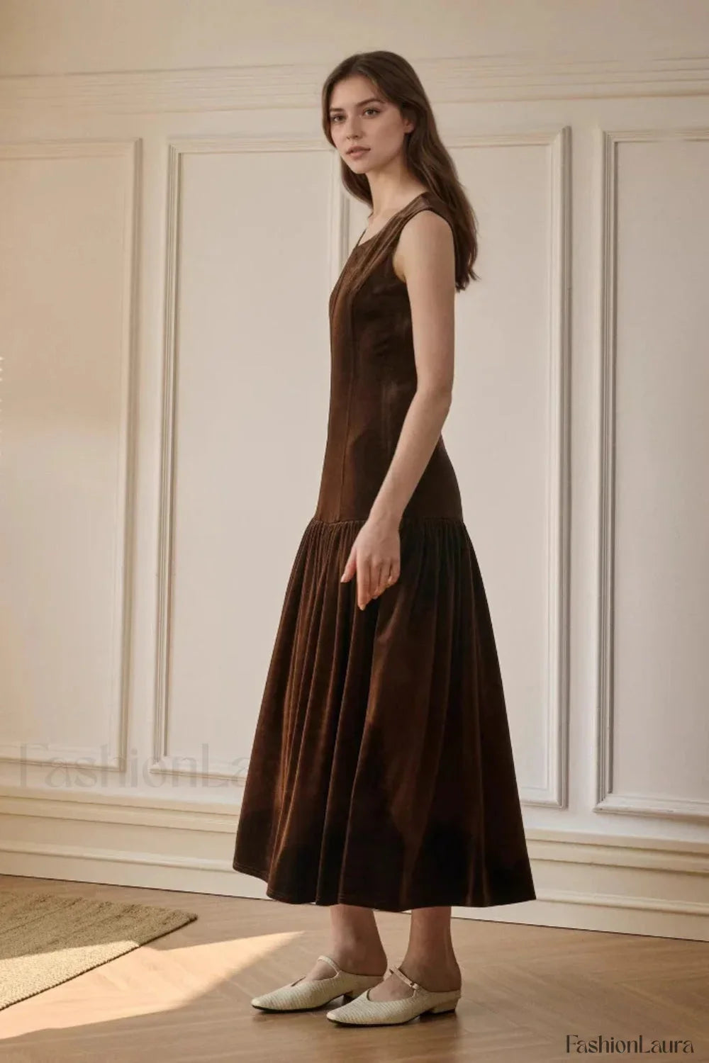 Solid Pleated Sleeveless Dress with Relaxed Fit and Streetwear Style