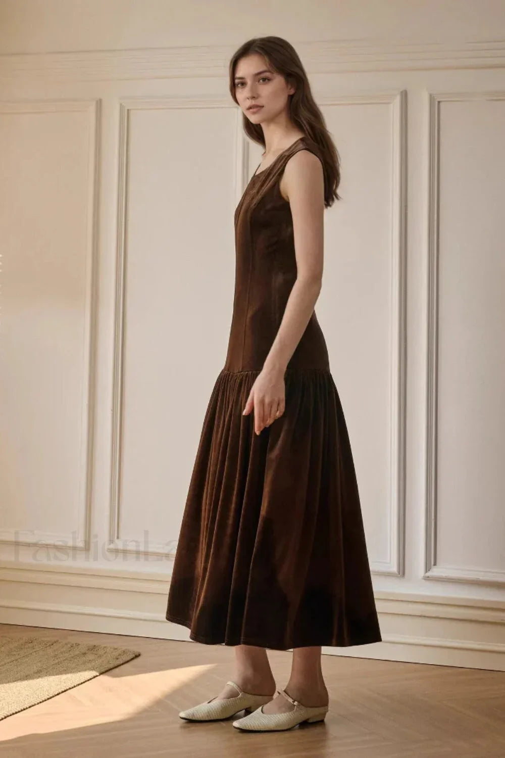 Solid Pleated Sleeveless Dress with Relaxed Fit and Streetwear Style