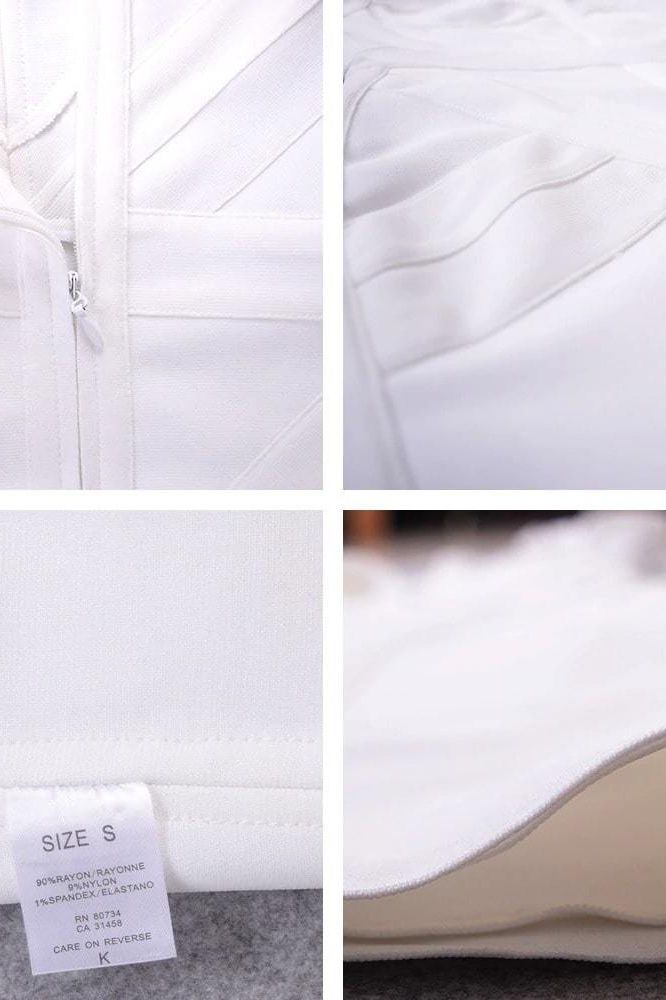 Sophia Bandage Dress - White Pearl