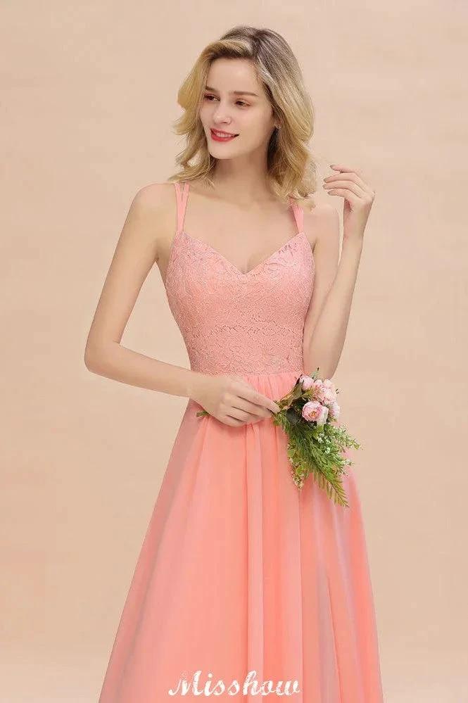Spaghetti Slim Side Split Bridesmaid Dress Sky Blue V-Neck Wedding Party Dress (ZD12892)