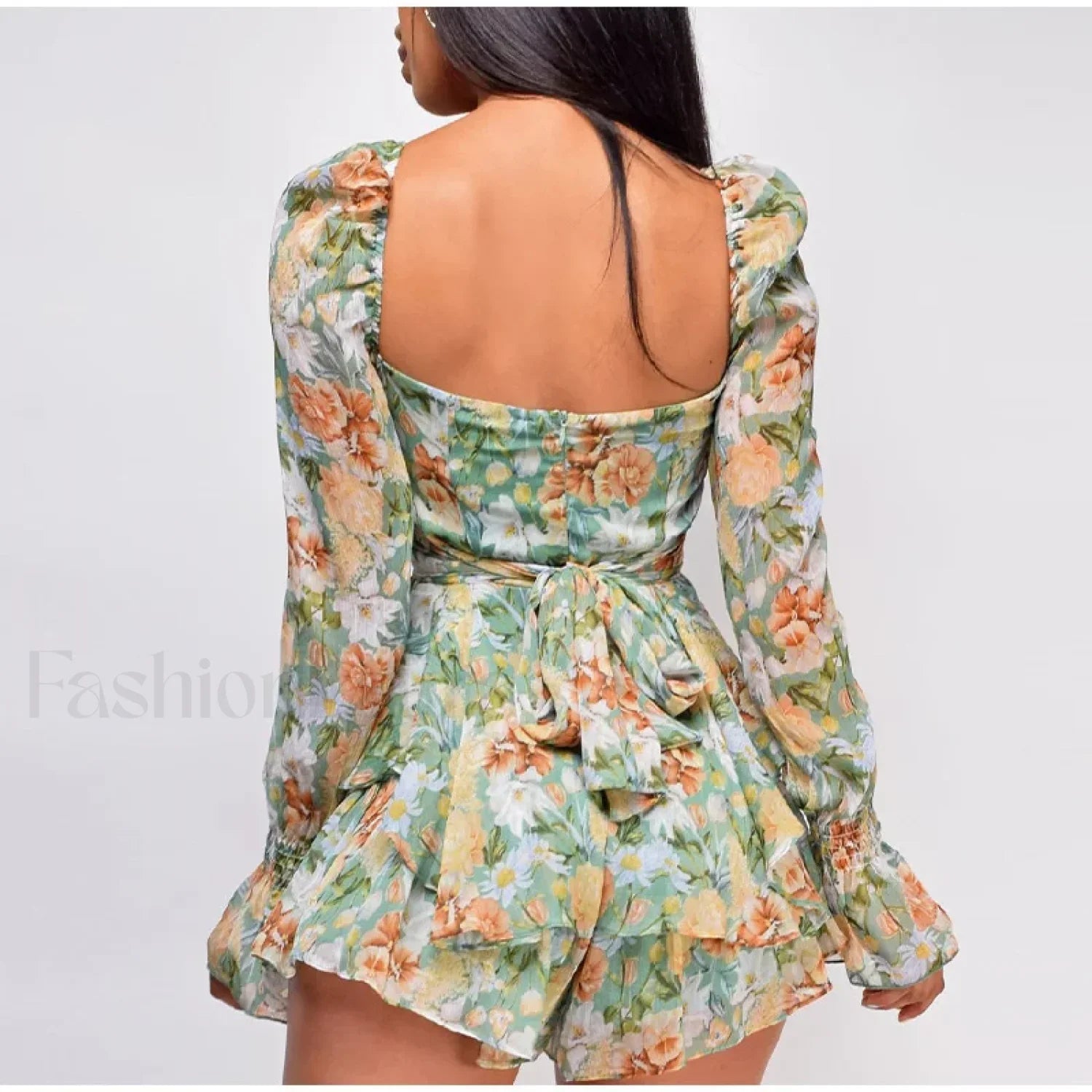 Square Neck Jumpsuit Tailored Dress for Seasonal Wardrobe Essential