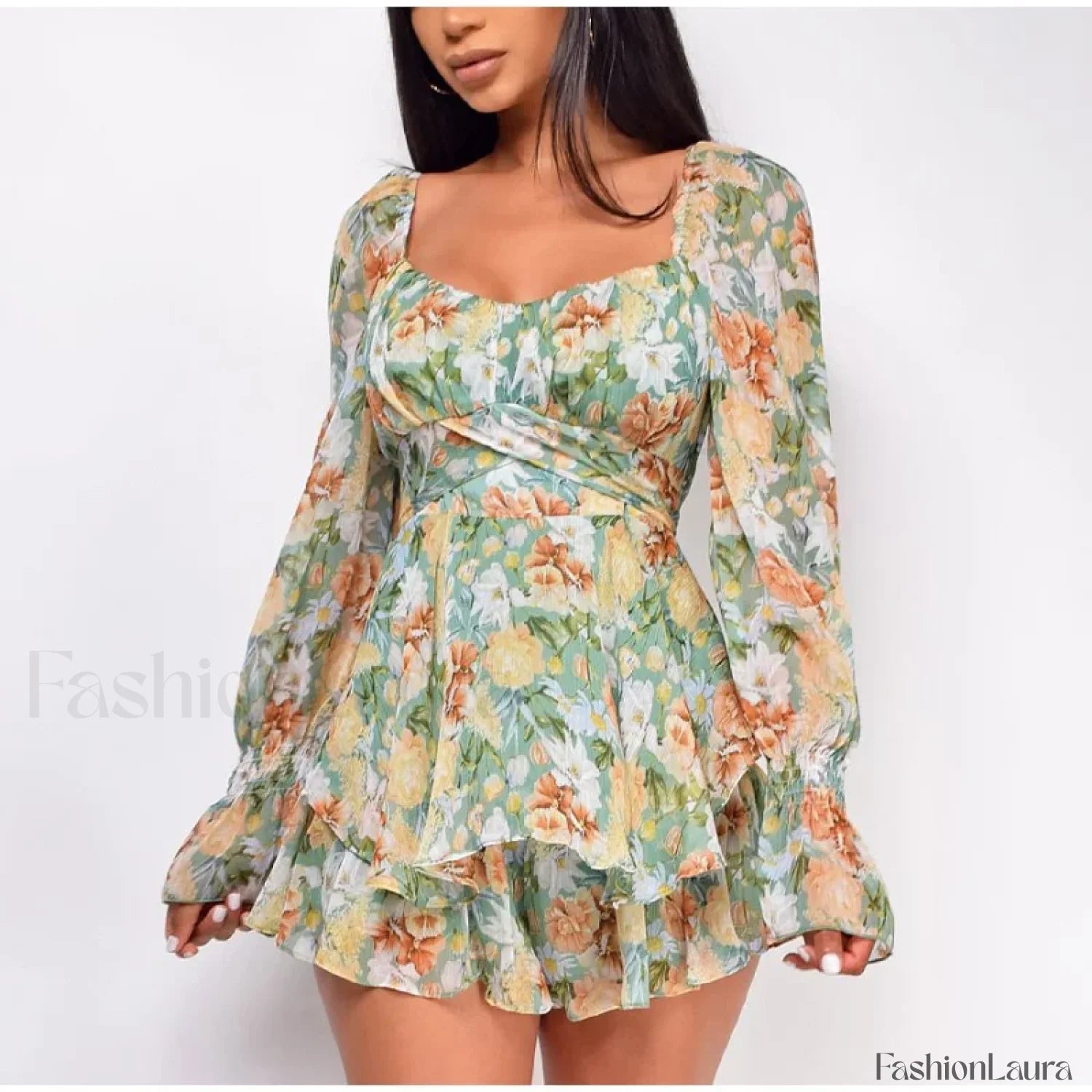Square Neck Jumpsuit Tailored Dress for Seasonal Wardrobe Essential