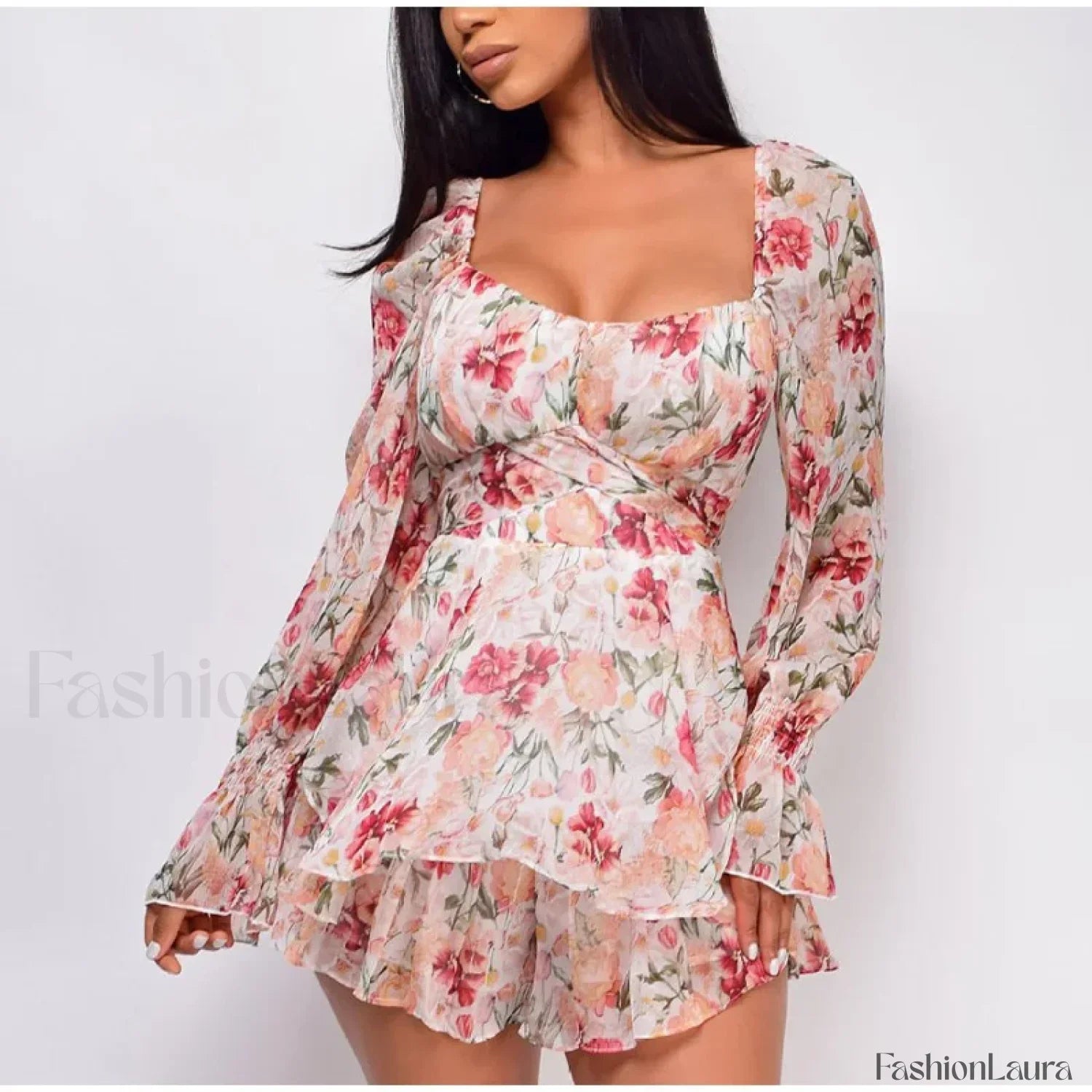 Square Neck Jumpsuit Tailored Dress for Seasonal Wardrobe Essential