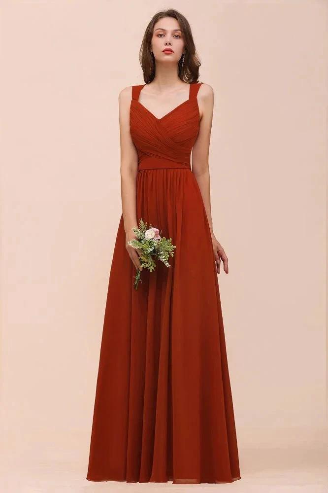 Strap Slim Floor Length Evening Dress for Bride Bridesmaid Dress (ZD13016)