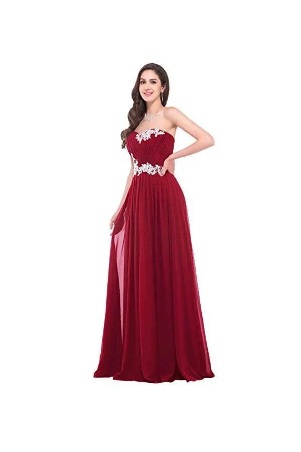 Strapless Long Evening Dress with Appliques Prom Dresses (ZD13181)