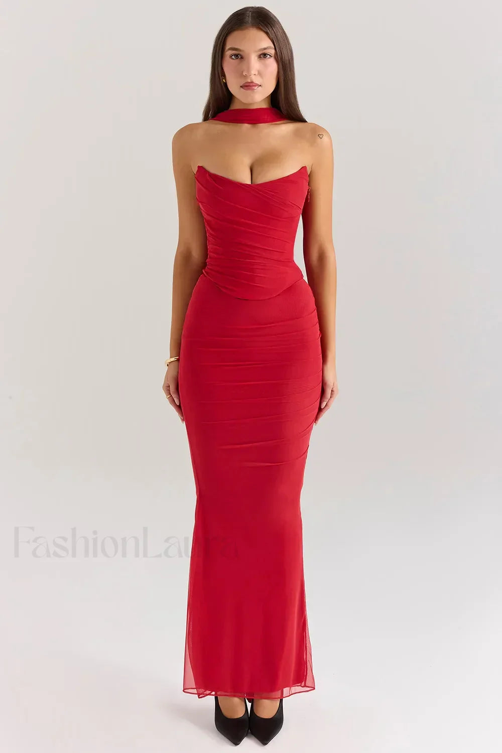 Strapless Skirt Two Piece Maxi Dress