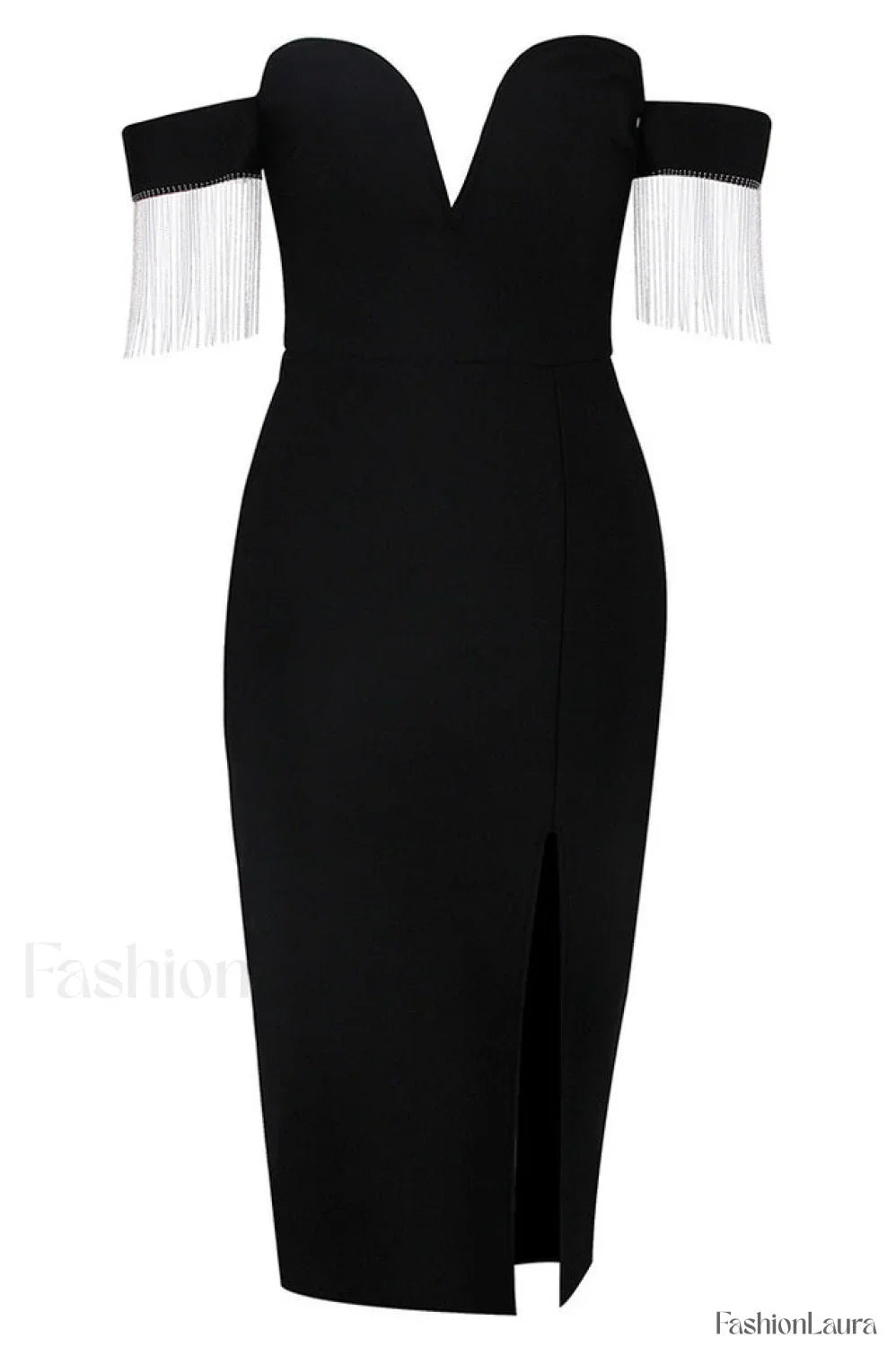 Strapless Slit Stylish Bandage Dress