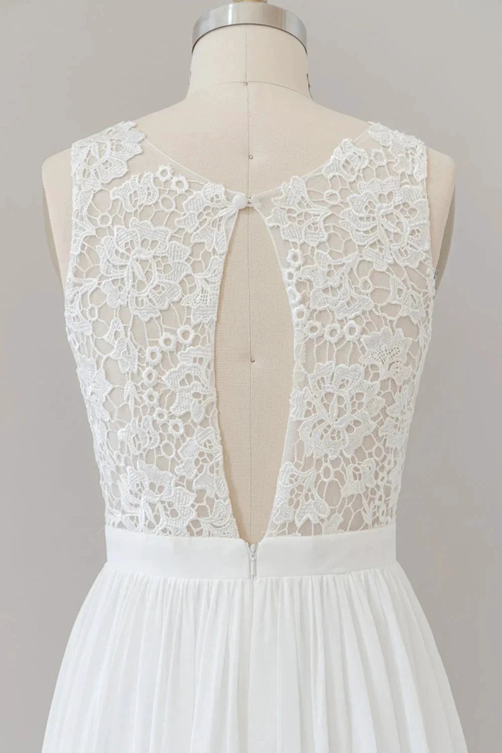 Straps Lace A-line Boho Wedding Dress (ZD15972)