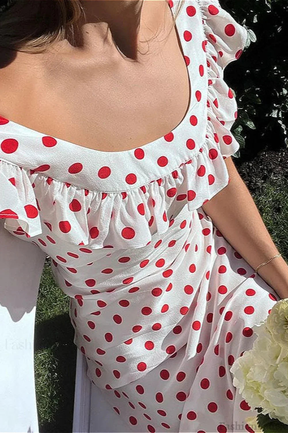 Sweet Ruffle Vacation Contemporary Dress for Comfort Fit Design