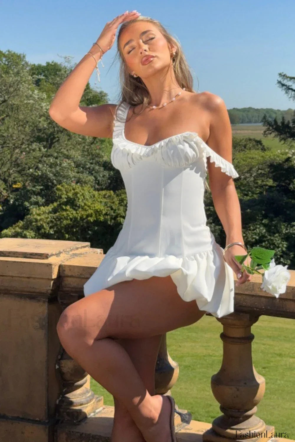 Sweet Ruffled Waist Classic Dress for Modern Casual Wear
