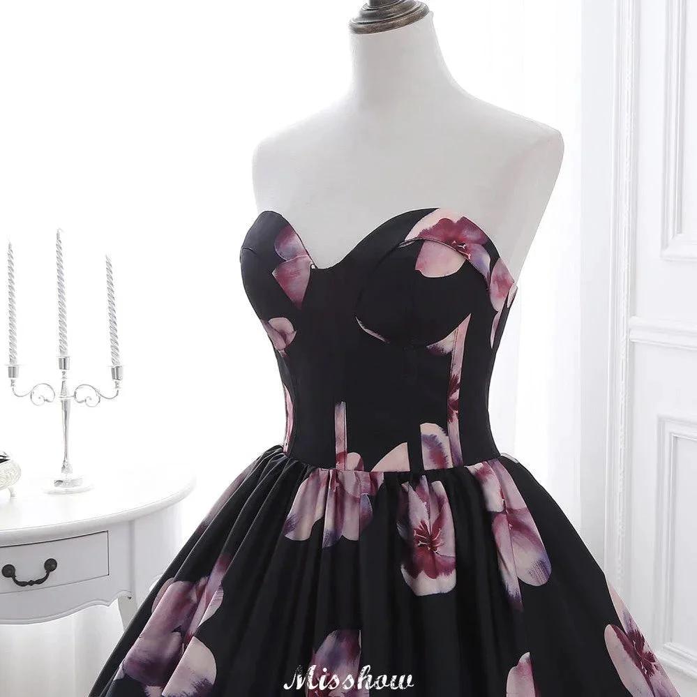 Sweetheart A Line Long Print Flower Evening Dresses (ZD13892)