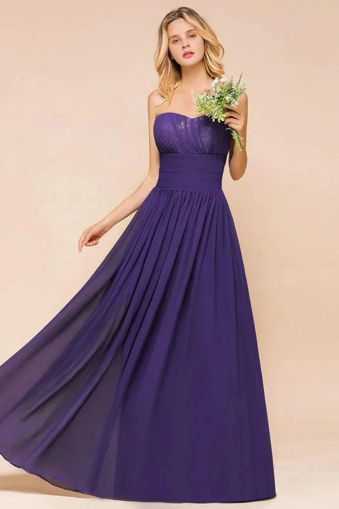 Sweetheart Chiffon Garden Bridesmaid Dress Strapless Party Dress (ZD12971)