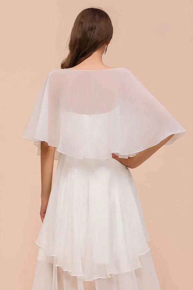 Sweetheart Mini Chiffon Dress with Wraps Simple Beach Bridesmaid Dress for Bride (ZD13003)