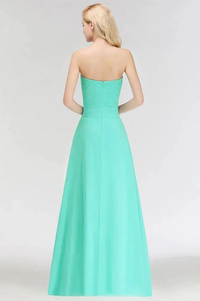 Sweetheart Strapless Floor Length Ruffles Top Bridesmaid Dress (ZD13045)