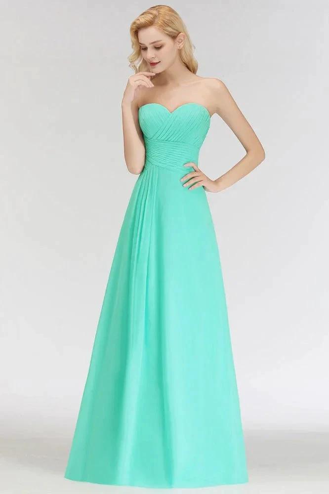 Sweetheart Strapless Floor Length Ruffles Top Bridesmaid Dress (ZD13045)