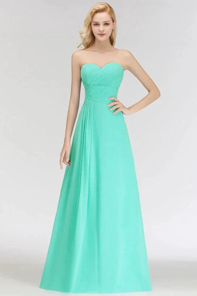 Sweetheart Strapless Floor Length Ruffles Top Bridesmaid Dress by misshow.com