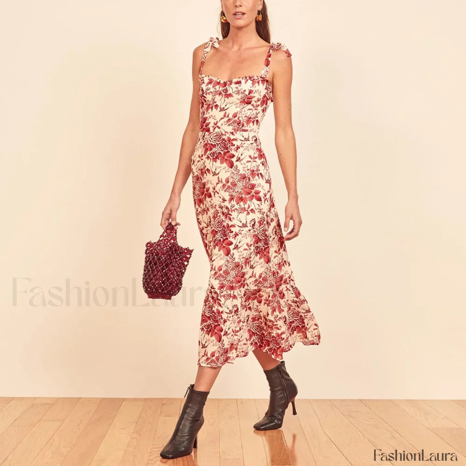 Sweetheart Tie Strap Dress with Relaxed Fit and Layered Outfit Styling