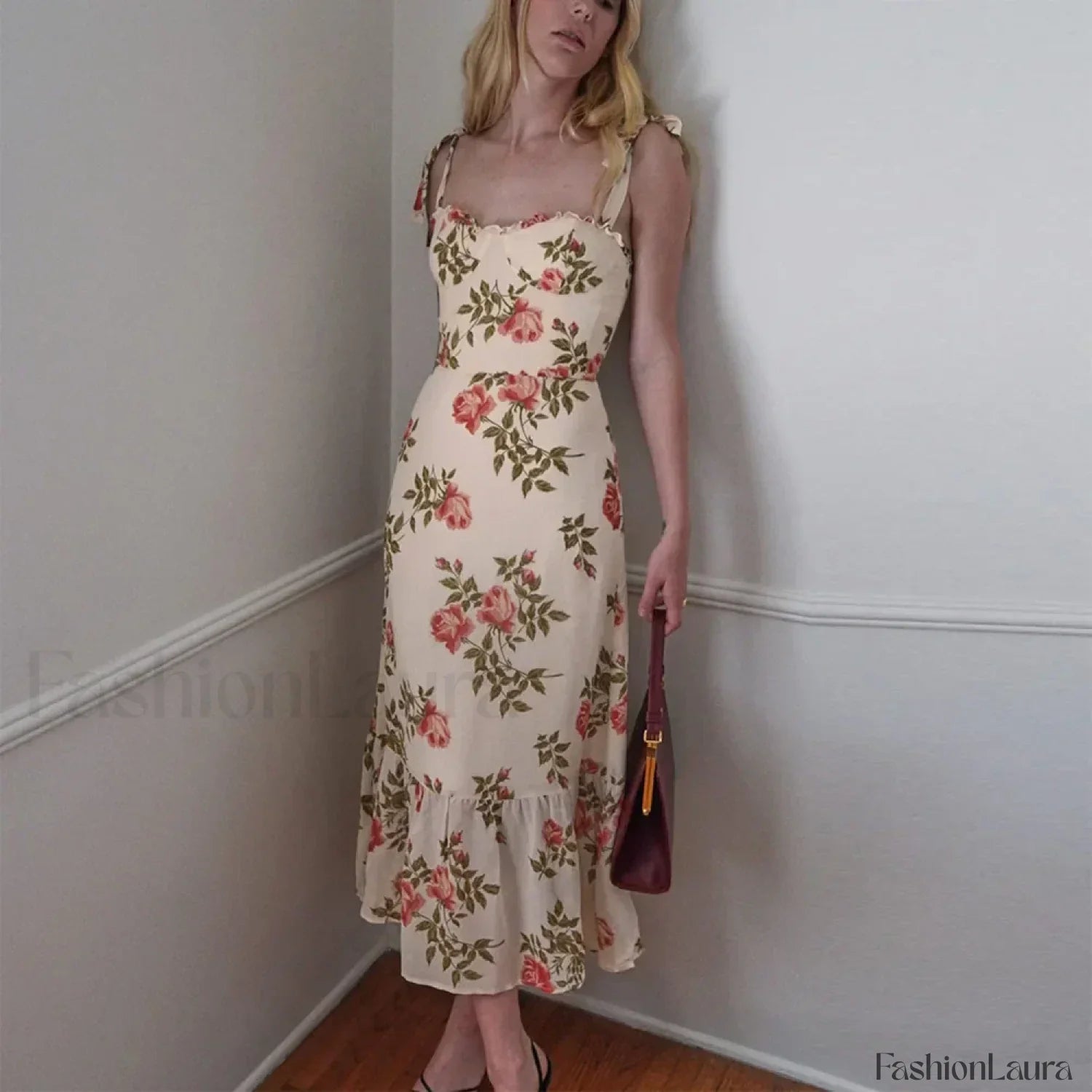 Sweetheart Tie Strap Dress with Relaxed Fit and Layered Outfit Styling