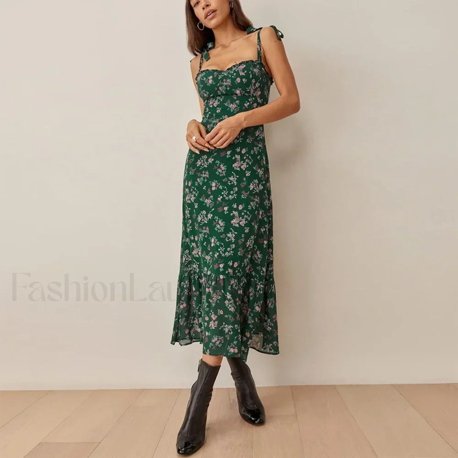 Sweetheart Tie Strap Dress with Relaxed Fit and Layered Outfit Styling