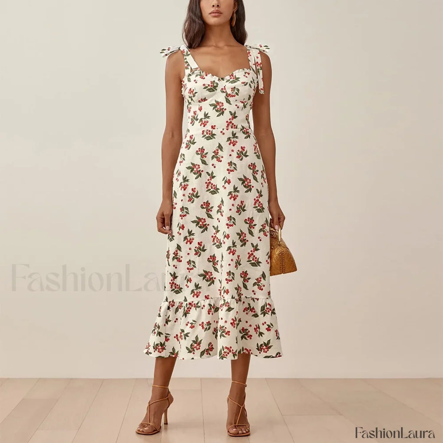 Sweetheart Tie Strap Dress with Relaxed Fit and Layered Outfit Styling
