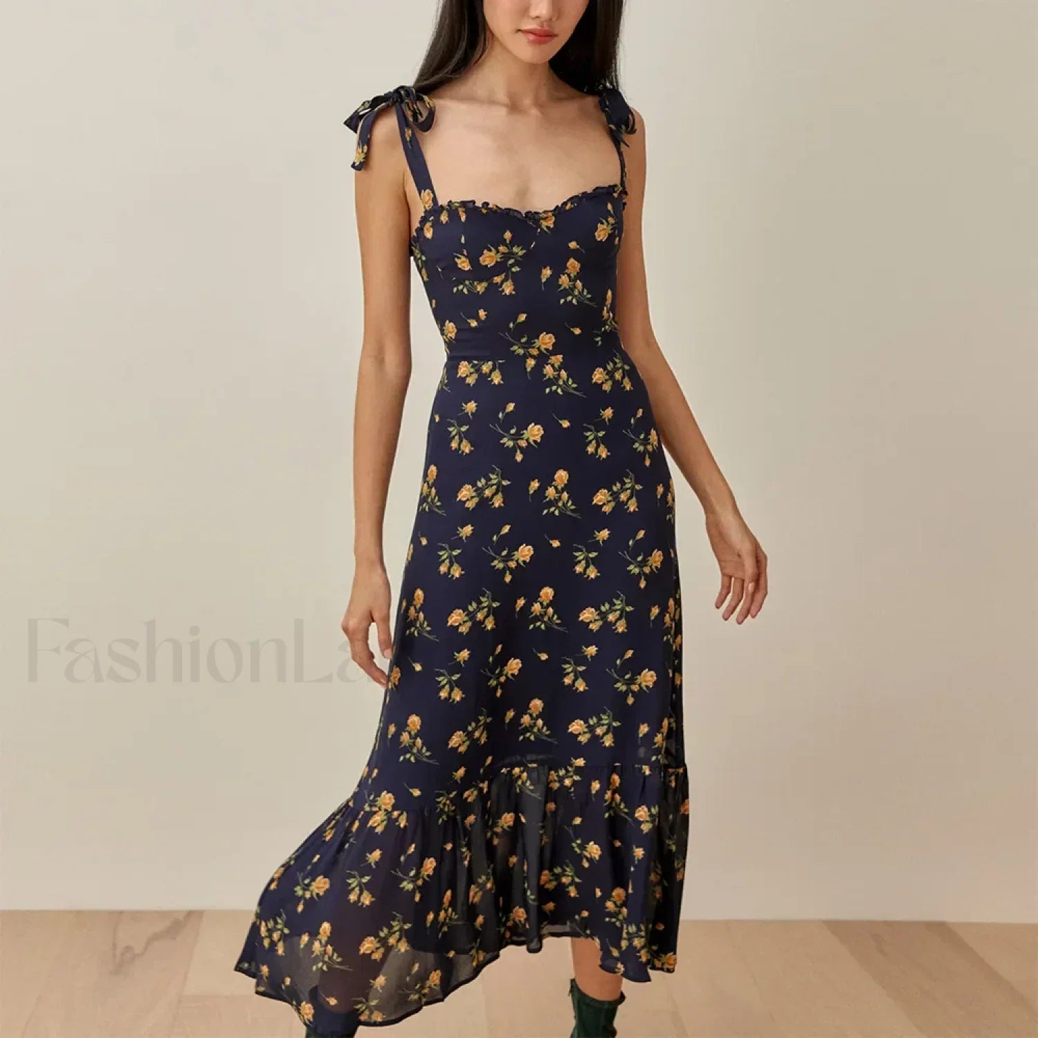 Sweetheart Tie Strap Dress with Relaxed Fit and Layered Outfit Styling